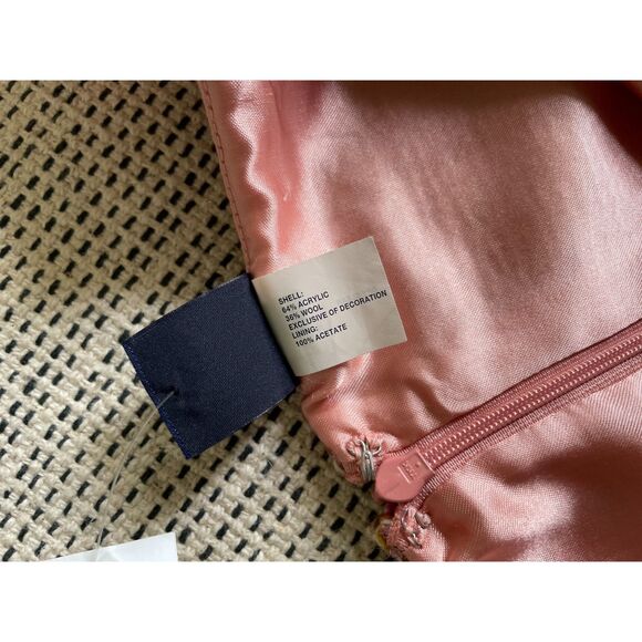 Gap Women's Size 6 Pink Tweed Sheath Dress Velvet Bow Waist Knee Length Preppy - Picture 6 of 6